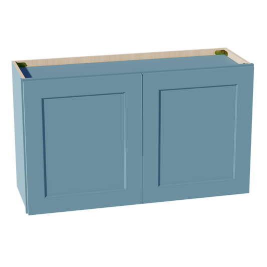 W3621-SG  Wall Cabinet 2 Doors & 2 Shelves - Shaker Style - Green   36"W x 21"H x 12"D