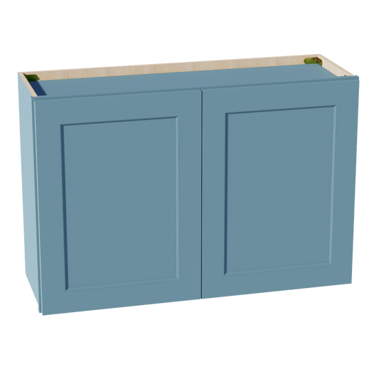 W3624-SG  Wall Cabinet 2 Doors & 2 Shelves - Shaker Style - Green   36"W x 21"H x 12"D