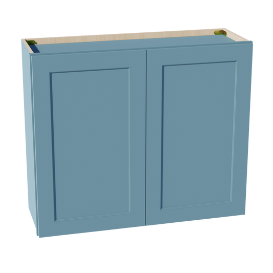 W3630-SG  Wall Cabinet 2 Doors & 2 Shelves - Shaker Style - Green   36"W x 30"H x 12"D