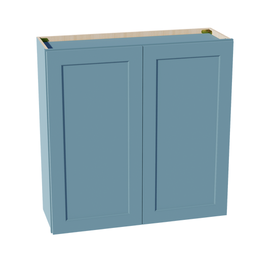 W3636-SG  Wall Cabinet 2 Doors & 2 Shelves - Shaker Style - Green   36"W x 36"H x 12"D