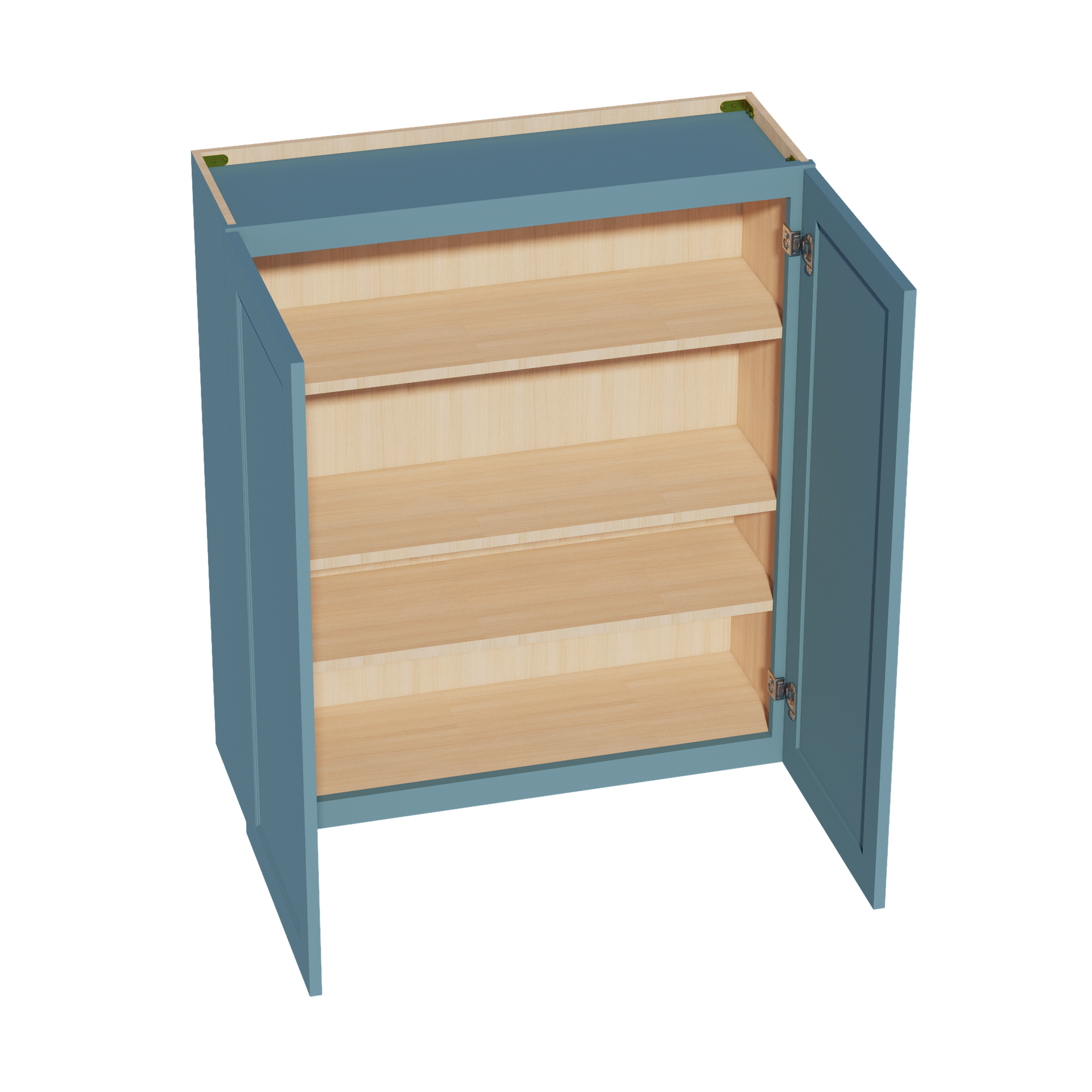 W3642-SG  Wall Cabinet 2 Doors & 2 Shelves - Shaker Style - Green   36"W x 42"H x 12"D