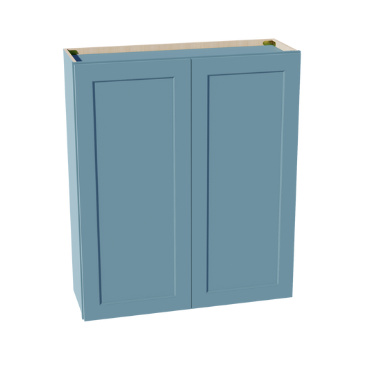 W3642-SG  Wall Cabinet 2 Doors & 2 Shelves - Shaker Style - Green   36"W x 42"H x 12"D