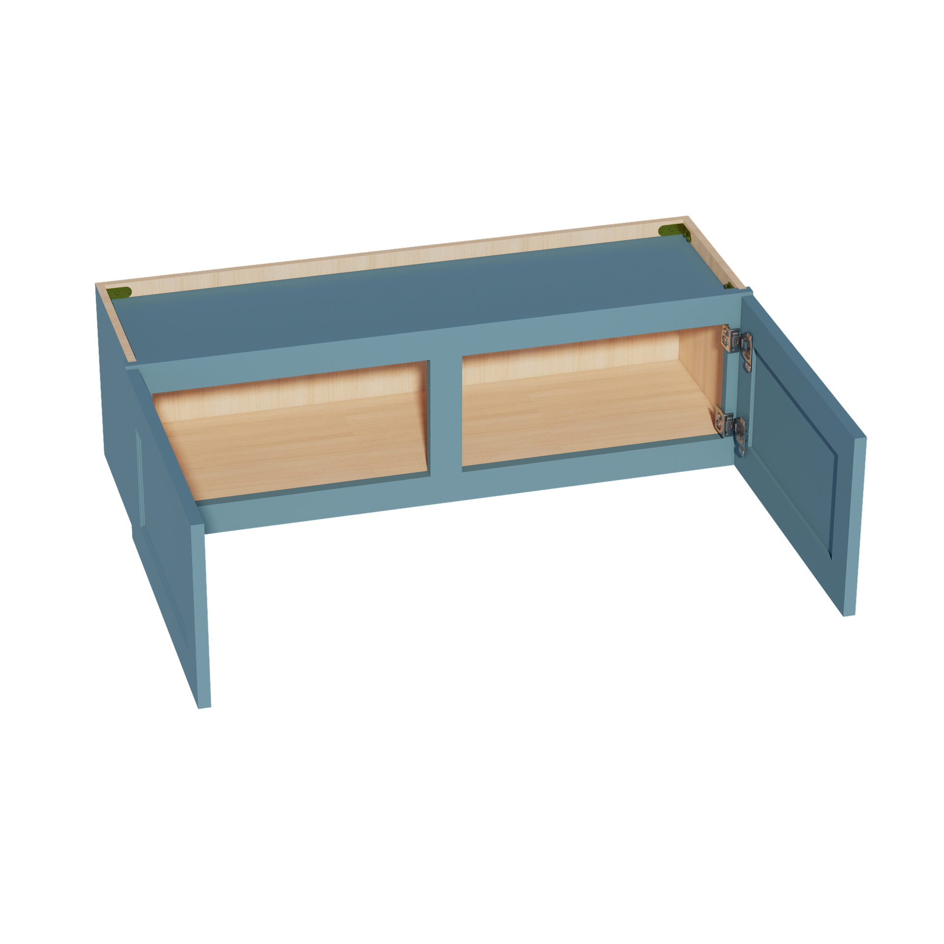 W3912-SG  Wall Cabinet 2 Doors & 2 Shelves - Shaker Style - Green   39"W x 12"H x 12"D
