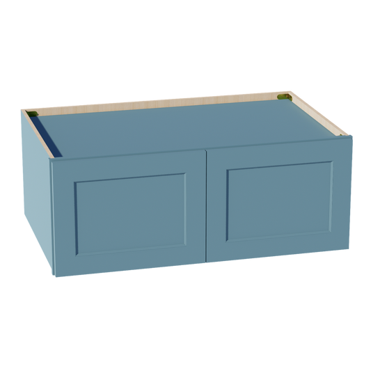W391524-SG  Wall Cabinet 2 Doors & 2 Shelves - Shaker Style - Green   39"W x 15"H x 24"D