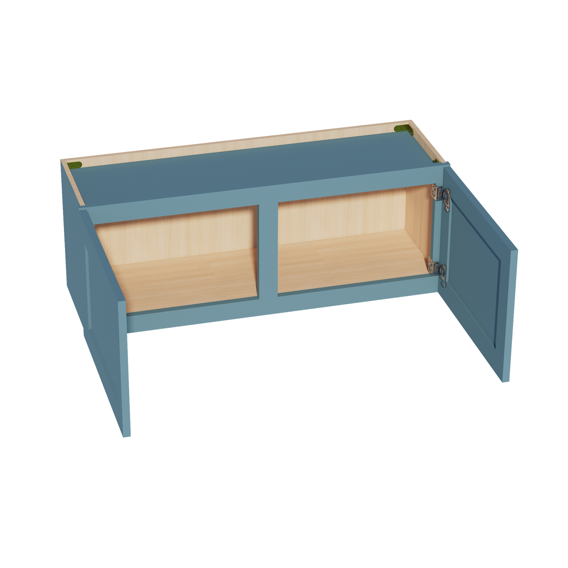 W3915-SG  Wall Cabinet 2 Doors & 2 Shelves - Shaker Style - Green   39"W x 15"H x 12"D