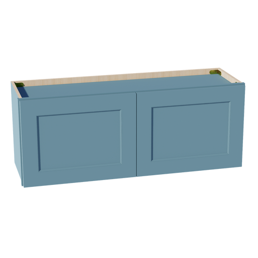 W3915-SG  Wall Cabinet 2 Doors & 2 Shelves - Shaker Style - Green   39"W x 15"H x 12"D