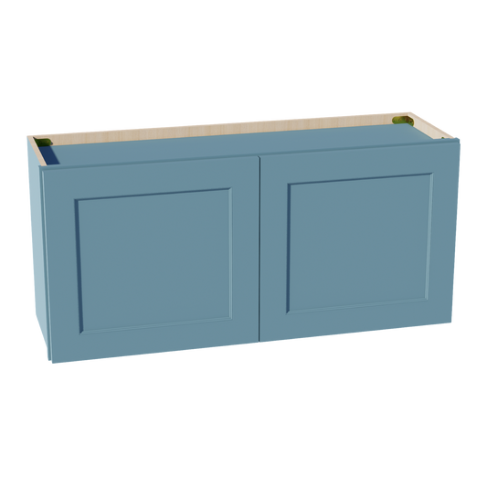 W3918-SG  Wall Cabinet 2 Doors & 2 Shelves - Shaker Style - Green   39"W x 18"H x 12"D