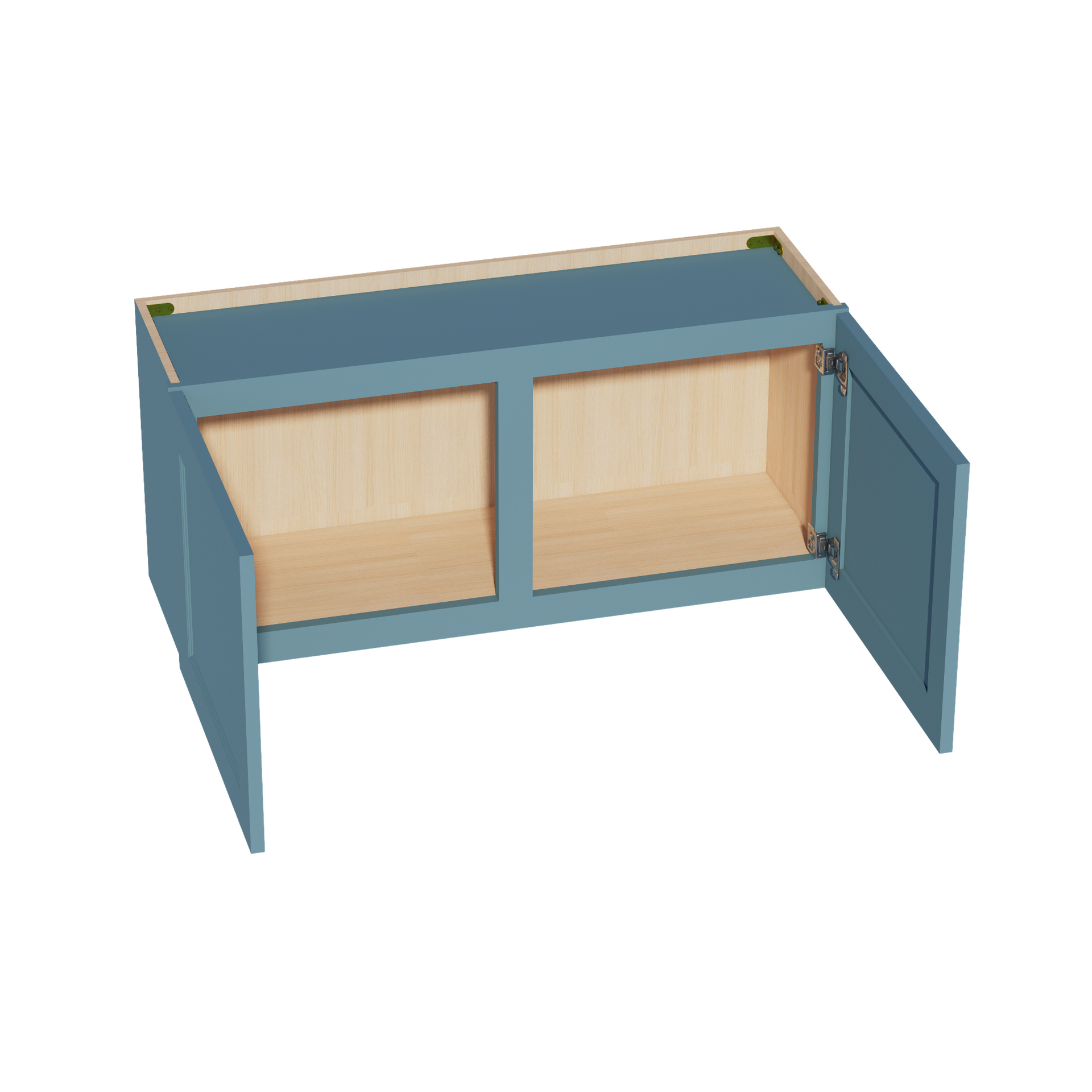 W3918-SG  Wall Cabinet 2 Doors & 2 Shelves - Shaker Style - Green   39"W x 18"H x 12"D