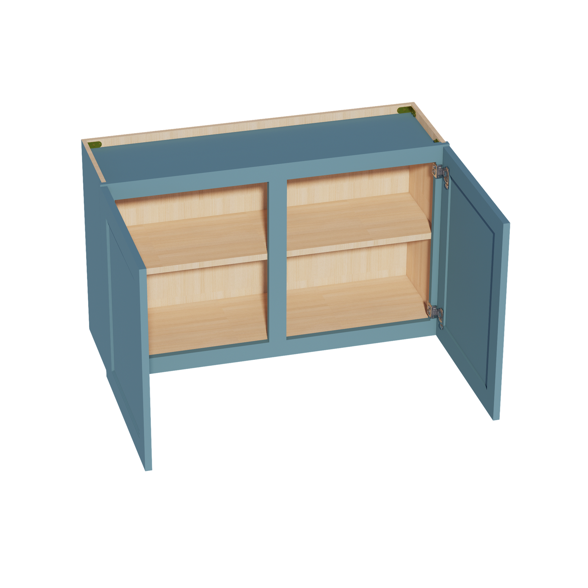 W3924-SG  Wall Cabinet 2 Doors & 2 Shelves - Shaker Style - Green   39"W x 24"H x 12"D