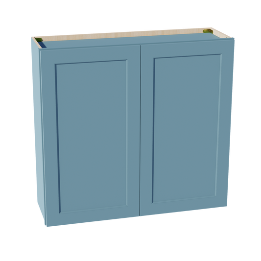 W3936-SG  Wall Cabinet 2 Doors & 2 Shelves - Shaker Style - Green   39"W x 36"H x 12"D