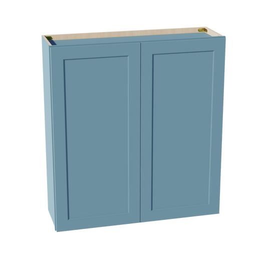 W3942-SG  Wall Cabinet 2 Doors & 2 Shelves - Shaker Style - Green   39"W x 36"H x 12"D