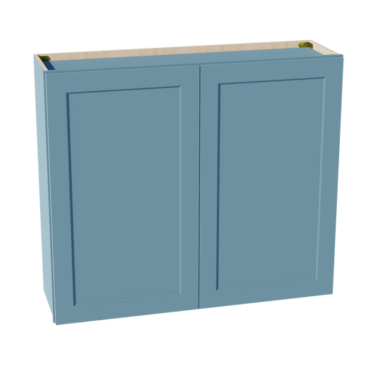 W4236-SG  Wall Cabinet 2 Doors & 2 Shelves - Shaker Style - Green   42"W x 36"H x 12"D