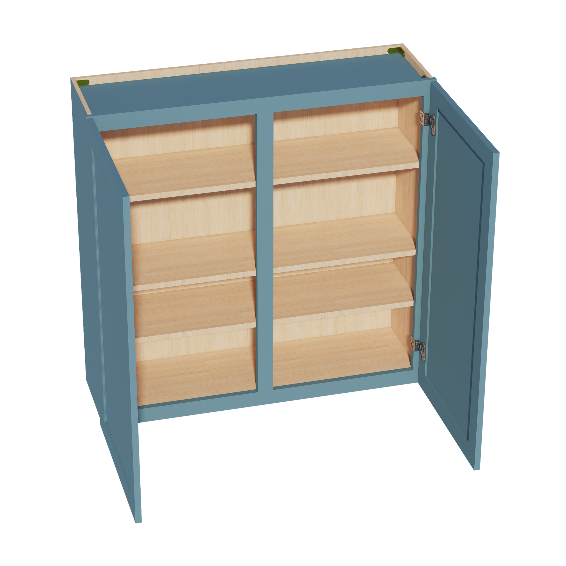 W4242-SG  Wall Cabinet 2 Doors & 2 Shelves - Shaker Style - Green   42"W x 42"H x 12"D