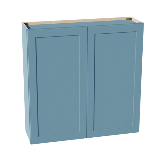 W4242-SG  Wall Cabinet 2 Doors & 2 Shelves - Shaker Style - Green   42"W x 42"H x 12"D