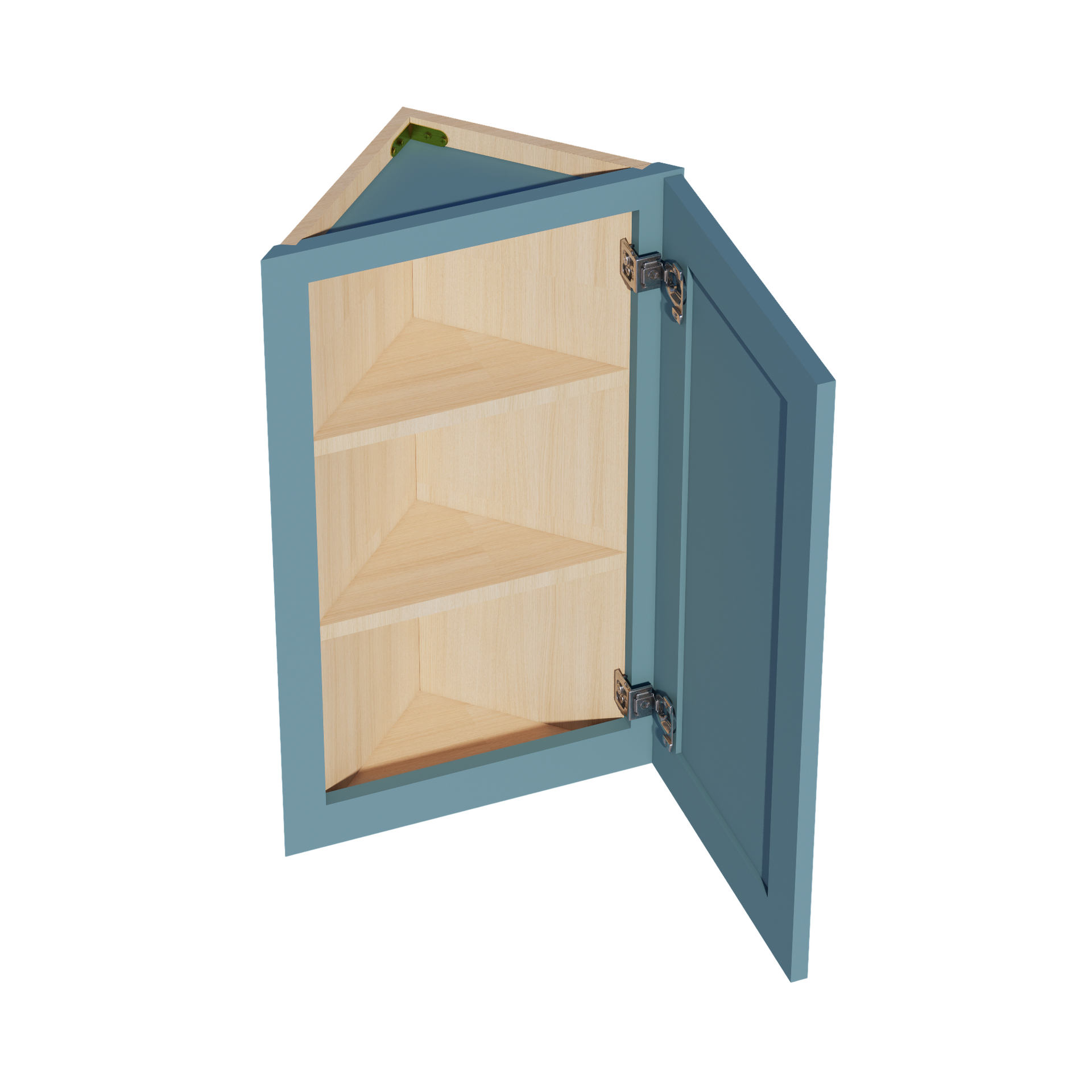 WAE1230-SG  Wall Angle End Cabinet 1 Door & 2 Shelves - Shaker Style - Green   12"W x 30"H x 12"D