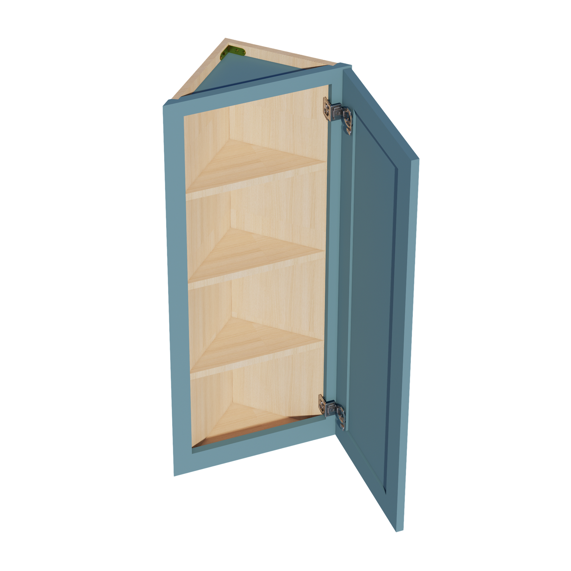 WAE1242-SG  Wall Angle End Cabinet 1 Door & 2 Shelves - Shaker Style - Green   12"W x 42"H x 12"D