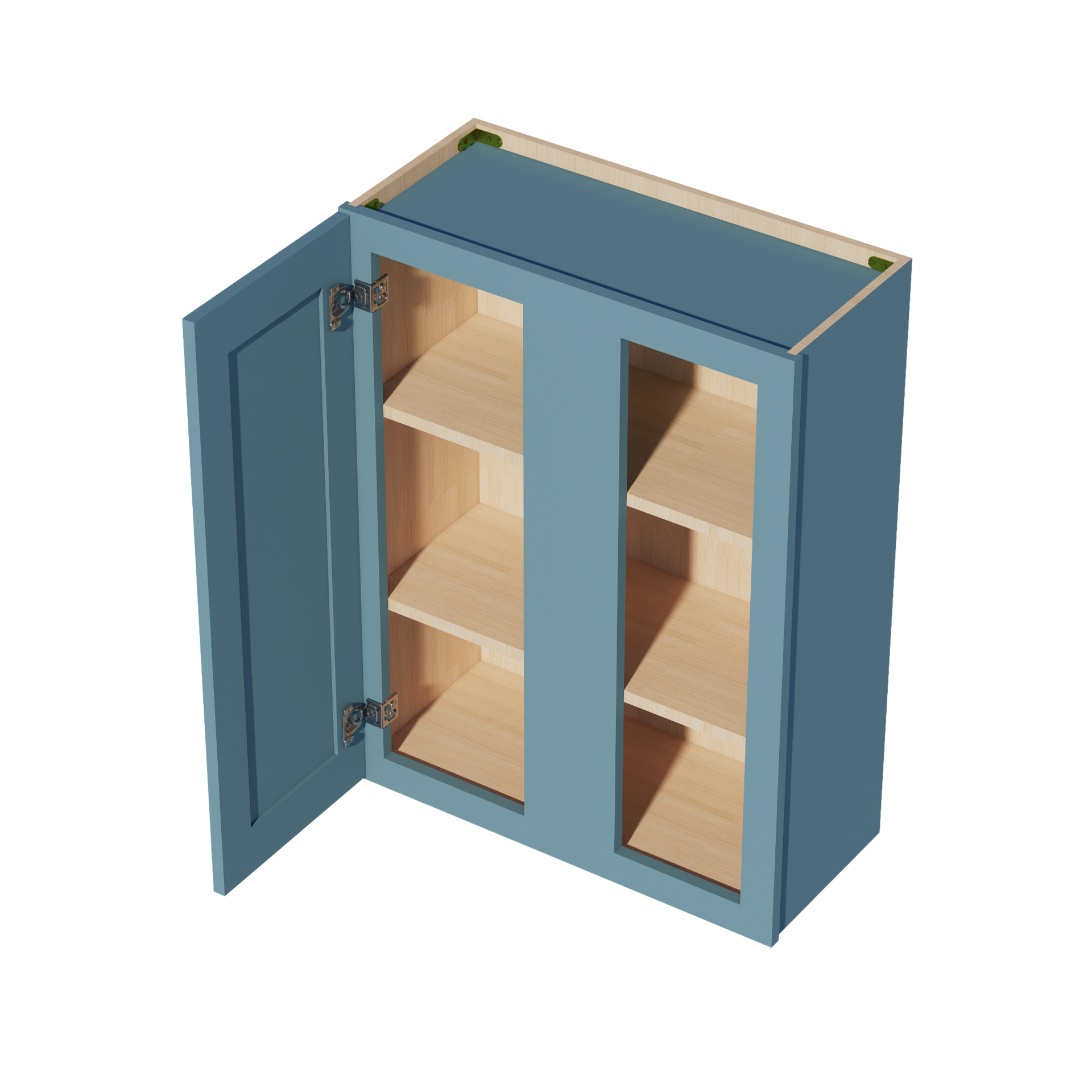 WBC2736-SG  Wall Blind Corner Cabinet 1 Door & 2 Shelves - Shaker Style - Green   27"W x 36"H x 12"D