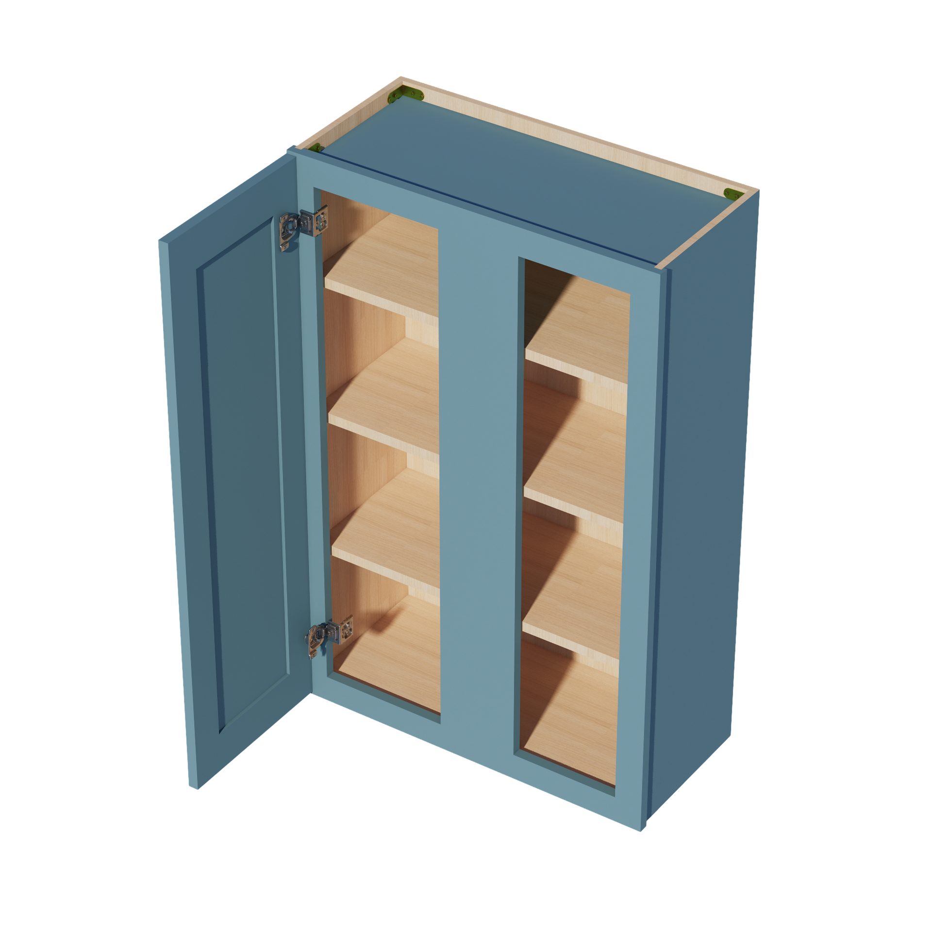 WBC2742-SG  Wall Blind Corner Cabinet 1 Door & 2 Shelves - Shaker Style - Green   27"W x 42"H x 12"D