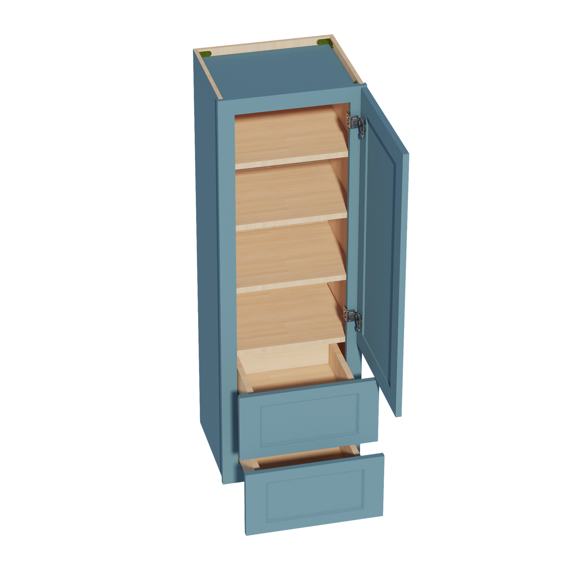 WD1854-SG  Diagonal Wall Corner Cabinet 1 Door & 2 Shelves - Shaker Style - Green   18'W x 54"H x 15"D