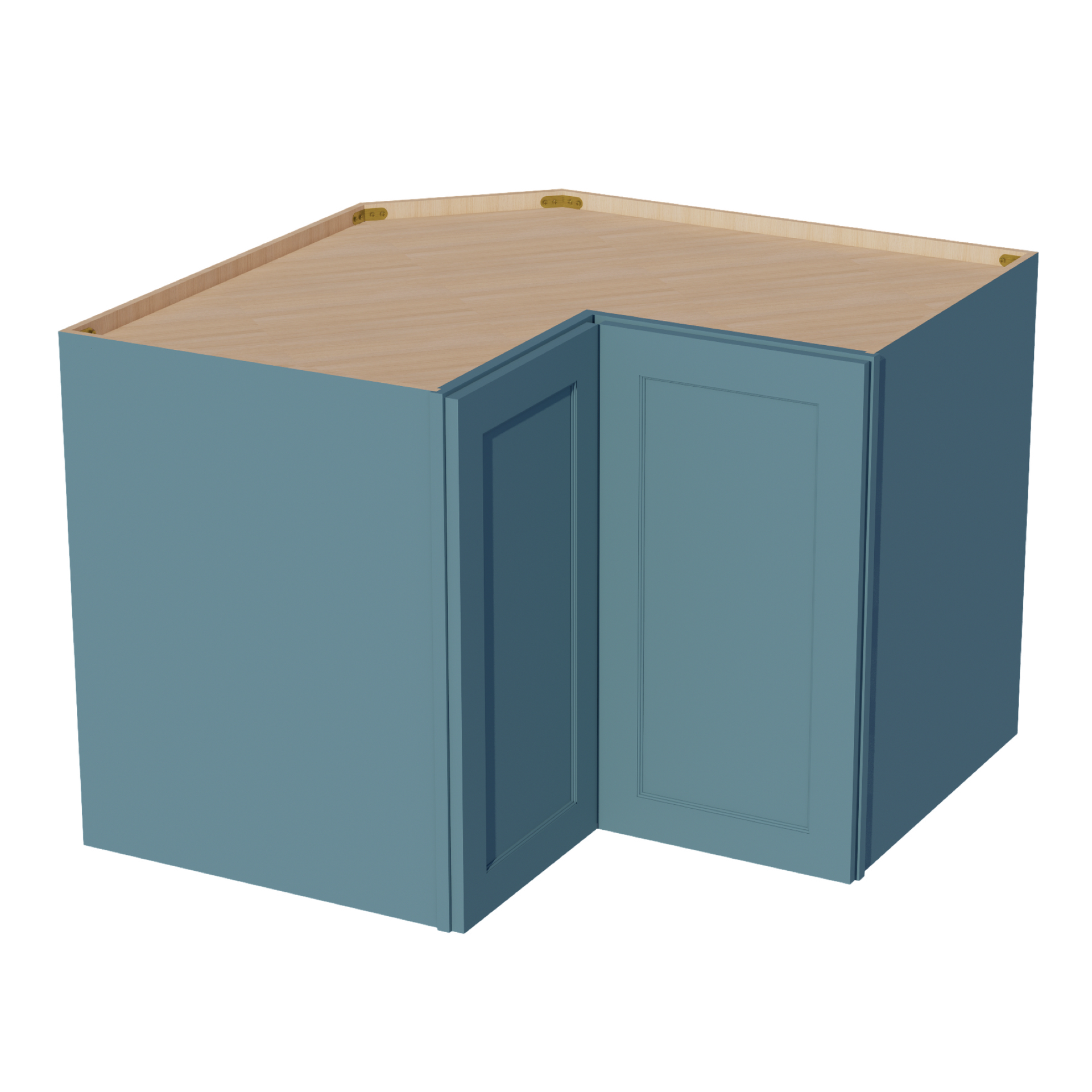 WPC2430-SG  Wall Corner Cabinet Pie Cut  1 Door & 2 Shelves  - Shaker Style - Green   11-1/2" X 11-1/2" x 30"H x 24"D