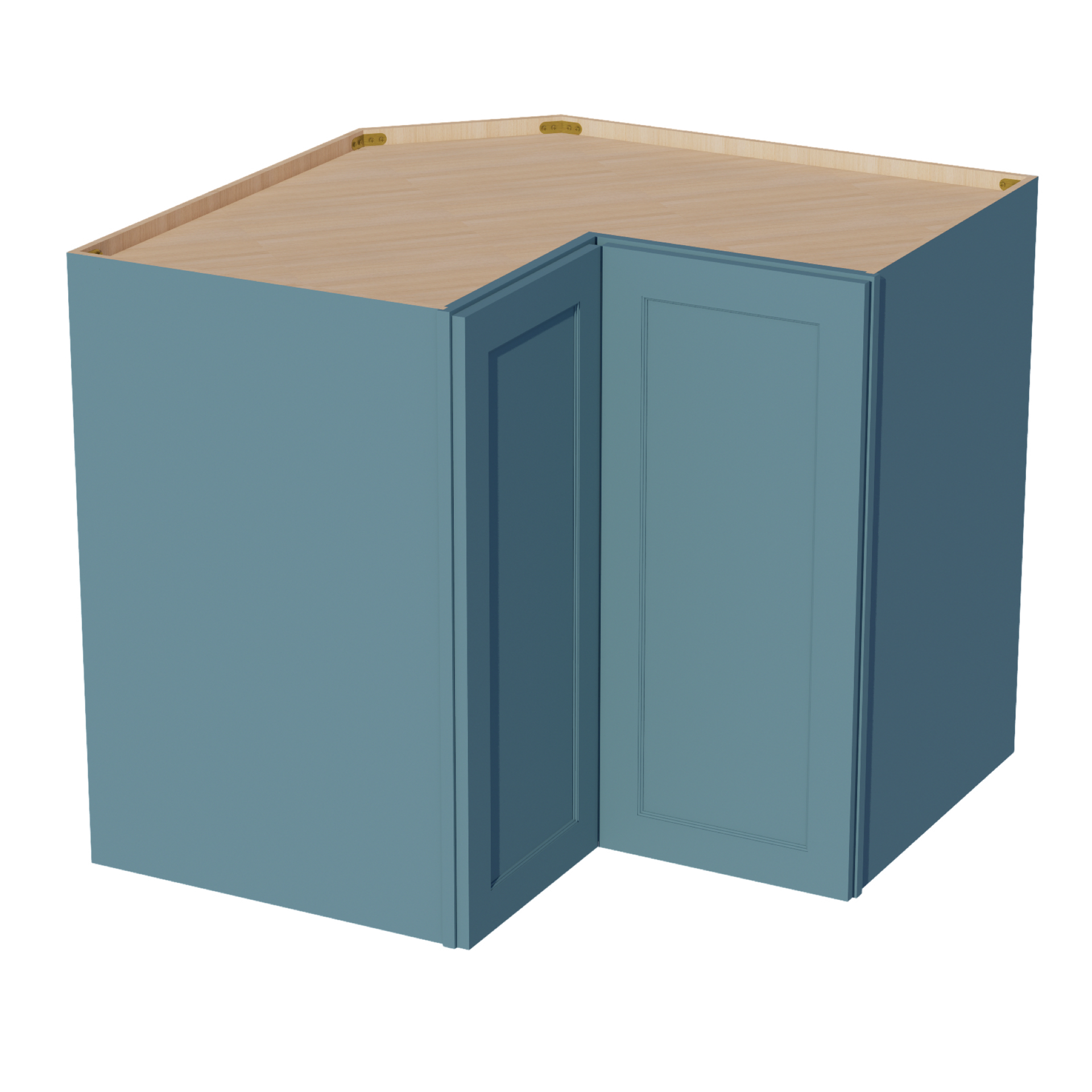 WPC2436-SG  Wall Corner Cabinet Pie Cut  1 Door & 2 Shelves  - Shaker Style - Green   11-1/2" X 11-1/2" x 36"H x 24"D