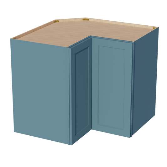 WPC2436-SG  Wall Corner Cabinet Pie Cut  1 Door & 2 Shelves  - Shaker Style - Green   11-1/2" X 11-1/2" x 36"H x 24"D