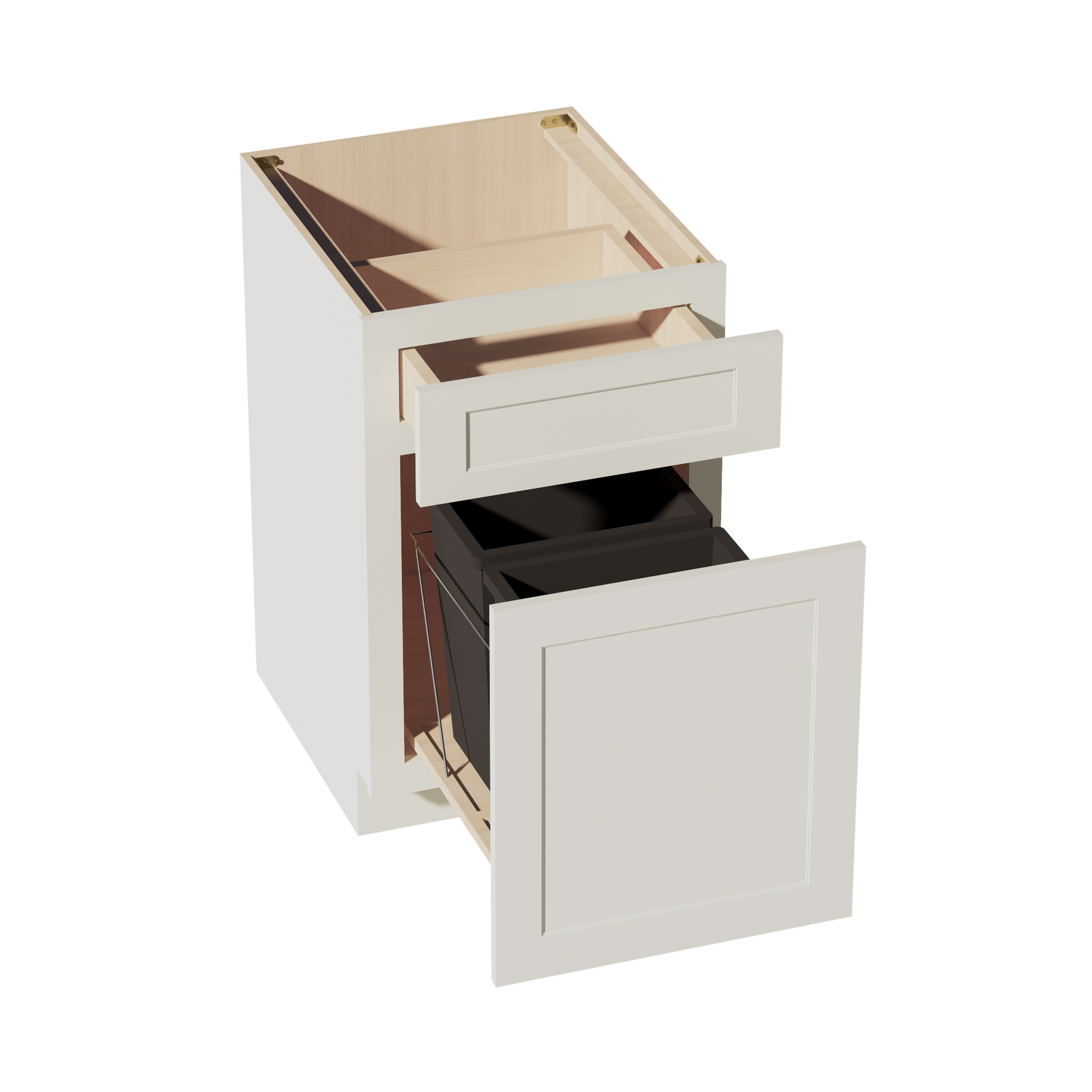 B18TR-SSAW  Base cabinet - Shaker Style - Swan White   18"W x 34-1/2"H x 24"D