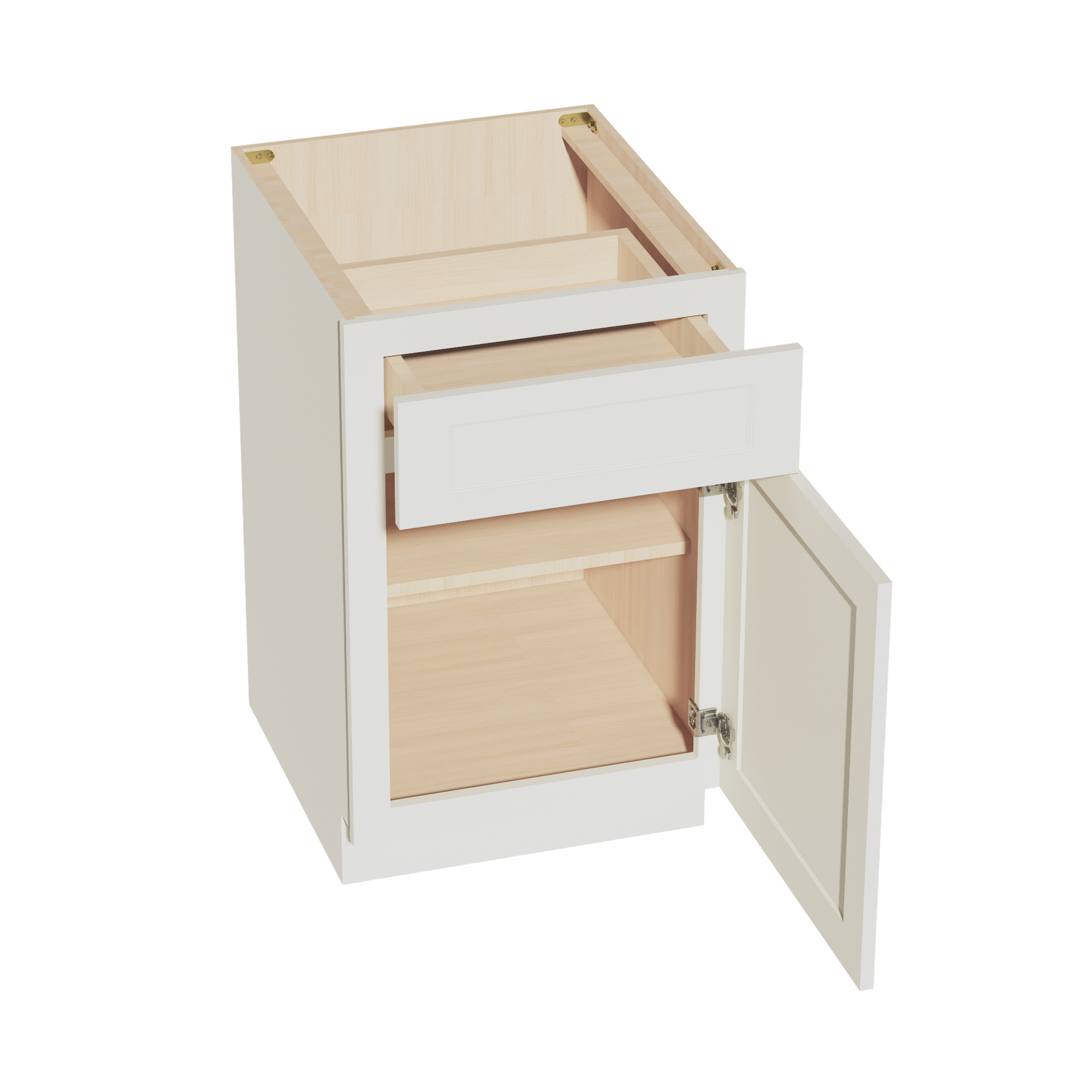 B21-SSAW  Base cabinet - Shaker Style - Swan White   18"W x 34-1/2"H x 24"D