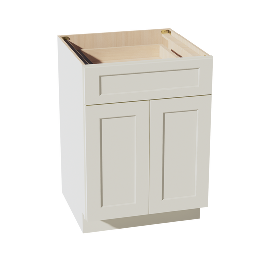 B24-SSAW  Base cabinet - Shaker Style - Swan White   21"W x 34-1/2"H x 24"D