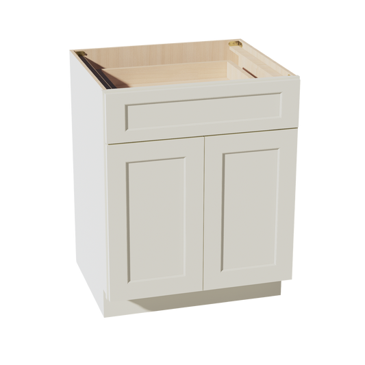 B27-SSAW  Base cabinet - Shaker Style - Swan White   24"W x 34-1/2"H x 24"D