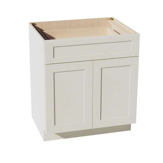 B30-SSAW  Base cabinet - Shaker Style - Swan White   27"W x 34-1/2"H x 24"D