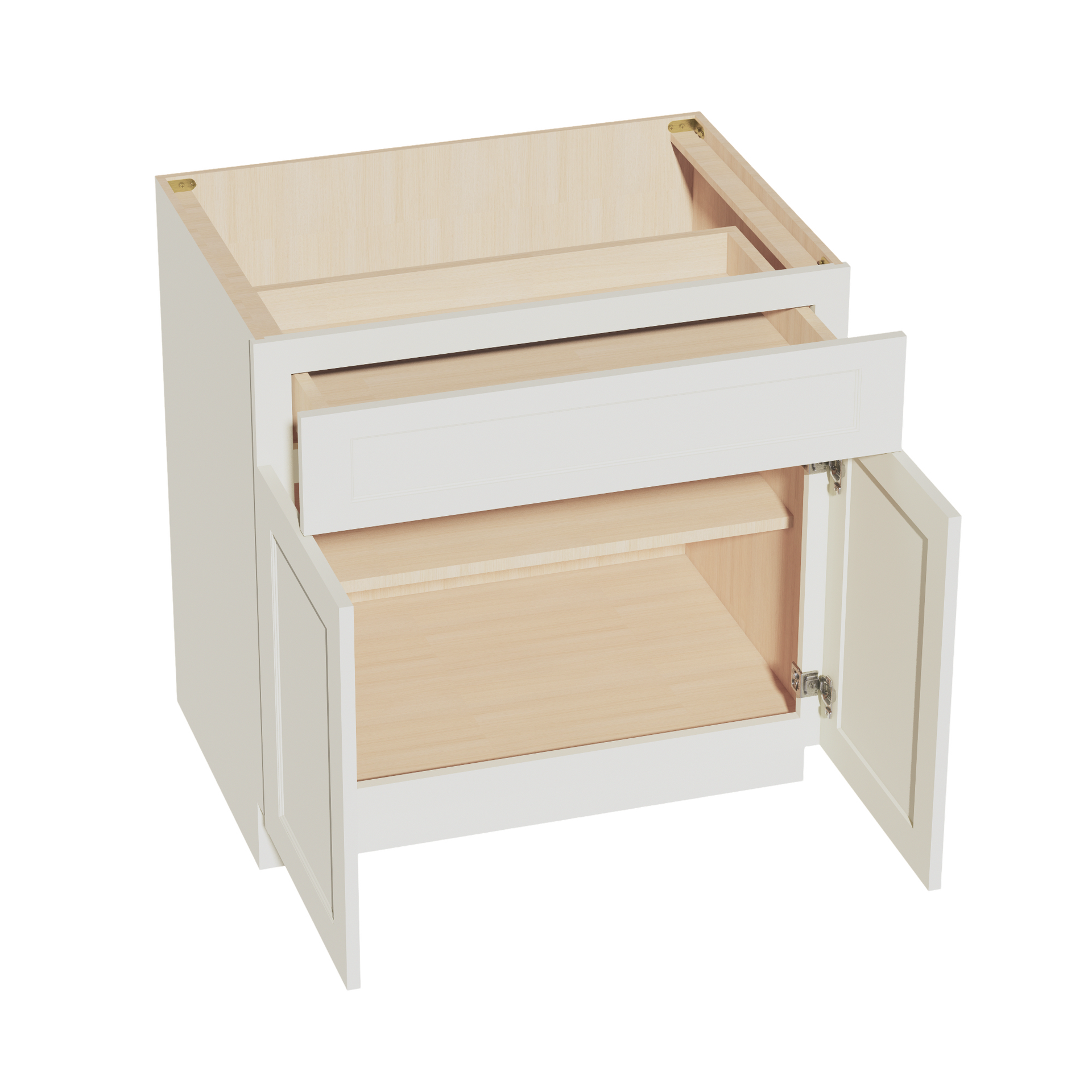 B33-SSAW  Base cabinet - Shaker Style - Swan White   30"W x 34-1/2"H x 24"D