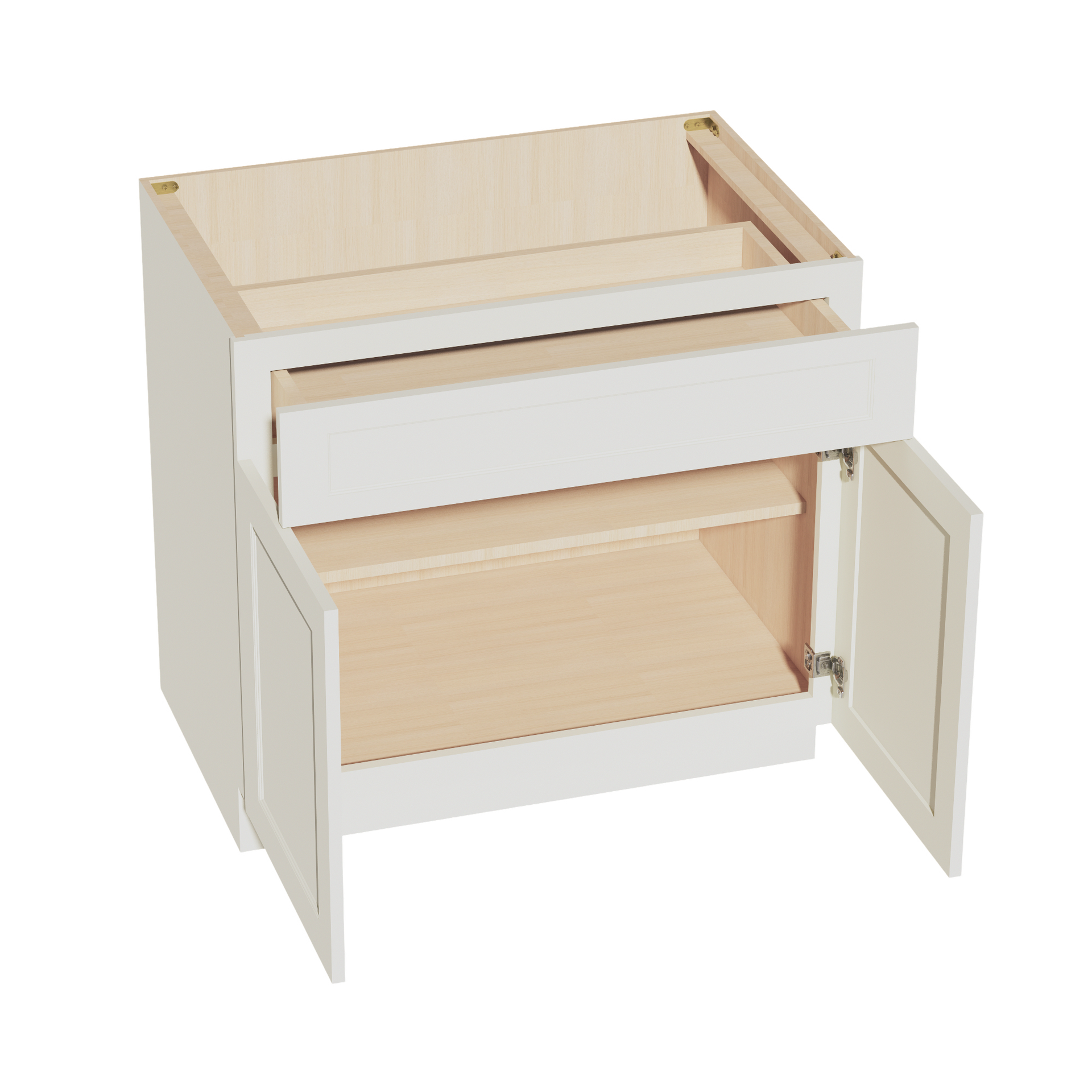 B36-SSAW  Base cabinet - Shaker Style - Swan White   33"W x 34-1/2"H x 24"D
