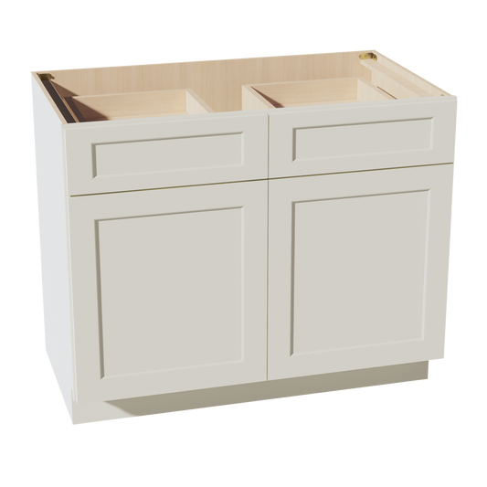 B42-SSAW  Base cabinet - Shaker Style - Swan White   39"W x 34-1/2"H x 24"D