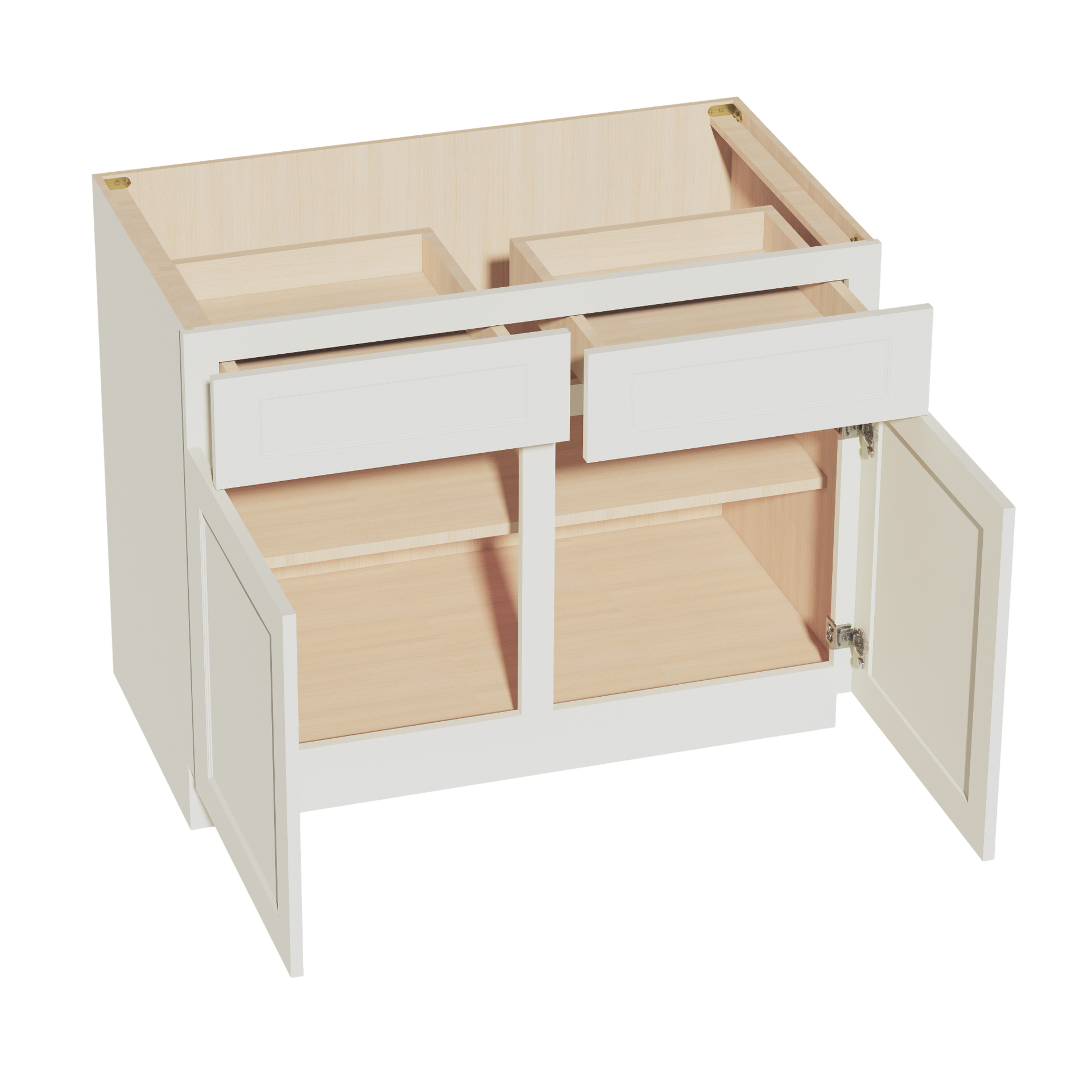 B42-SSAW  Base cabinet - Shaker Style - Swan White   39"W x 34-1/2"H x 24"D