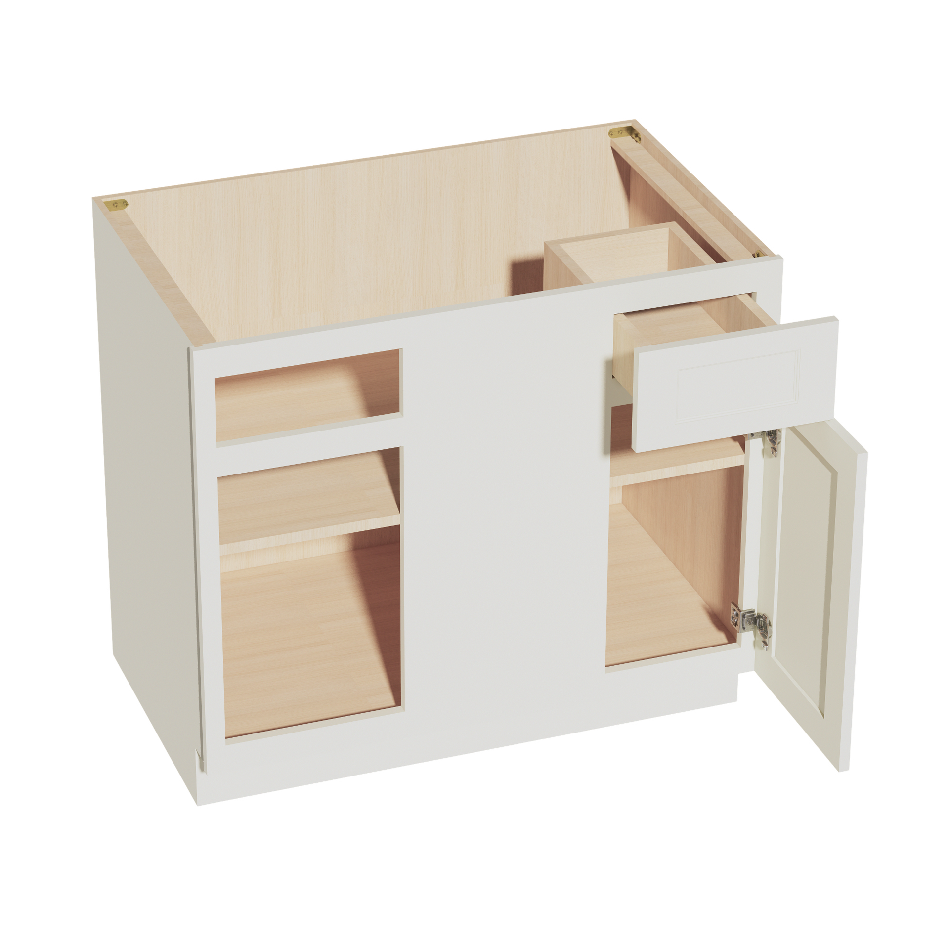 BBC39/42-SSAW  Base cabinet Blind Corner - Shaker Style - Swan White   42"W x 34-1/2"H x 24"D