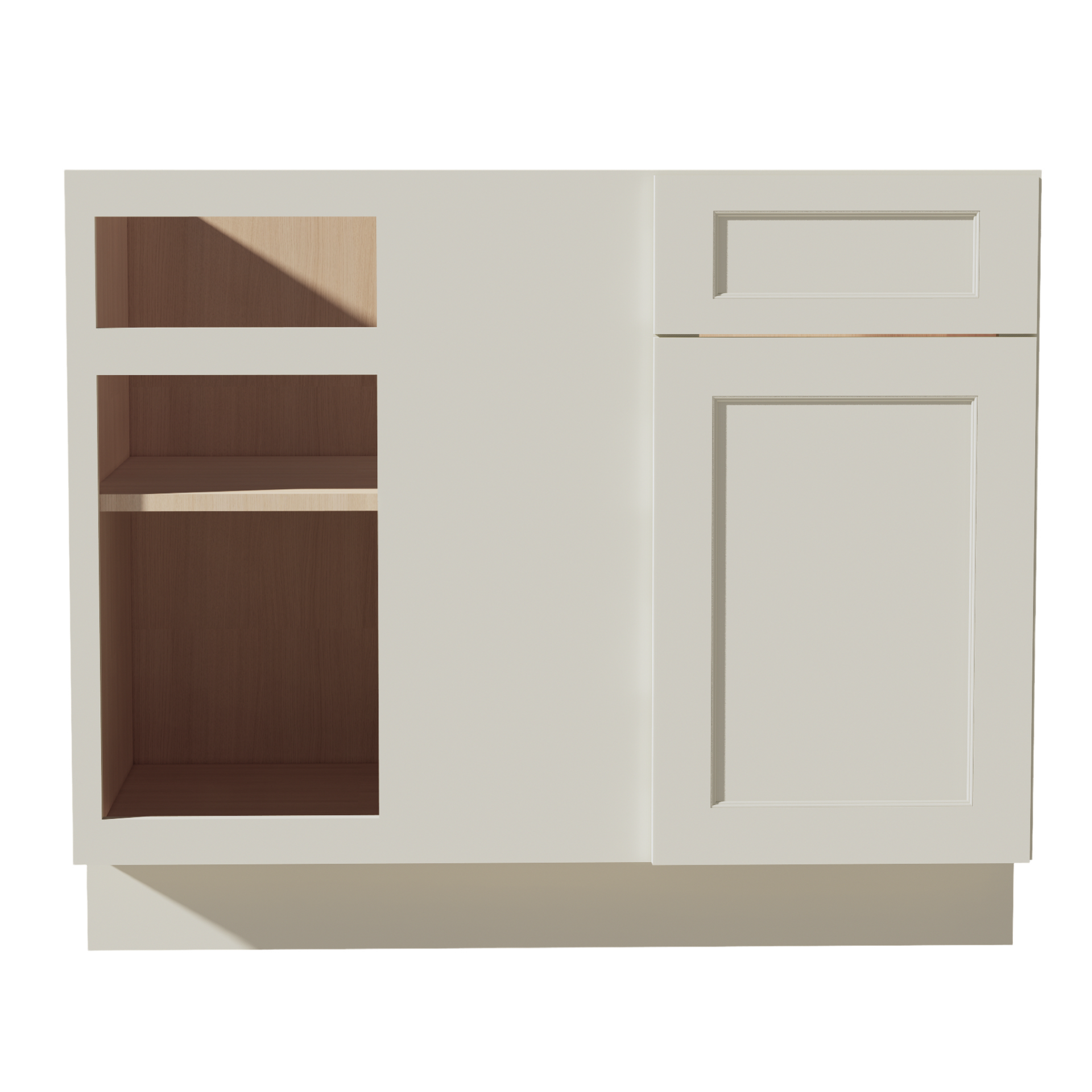 BBC42/45-SSAW  Base cabinet Blind Corner - Shaker Style - Swan White   39"W x 34-1/2"H x 24"D