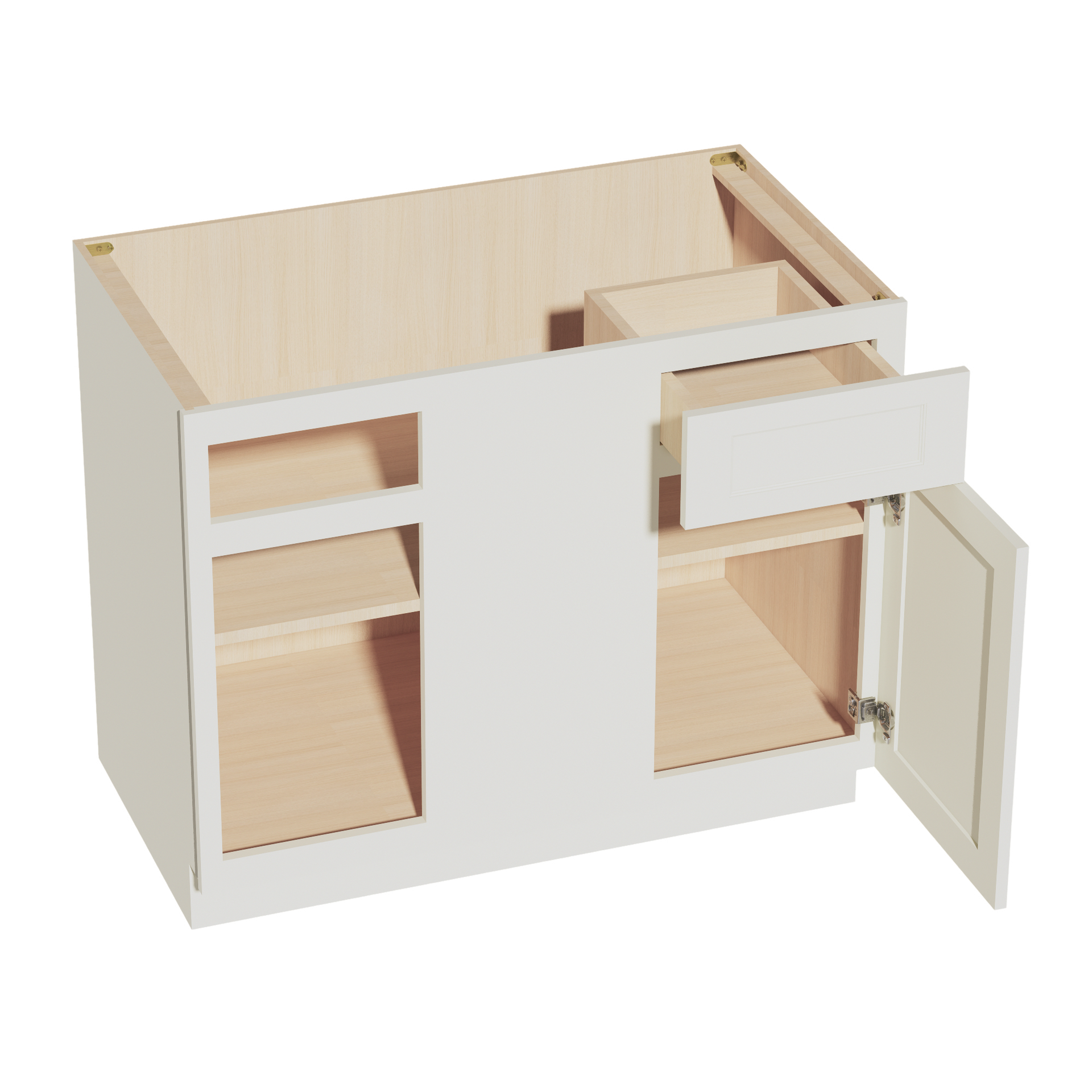 BBC42/45-SSAW  Base cabinet Blind Corner - Shaker Style - Swan White   39"W x 34-1/2"H x 24"D