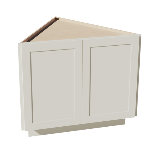 BEC24-SSAW  Base cabinet 2 Full Height Door Angle - Shaker Style - Swan White   42"W x 34-1/2"H x 24"D