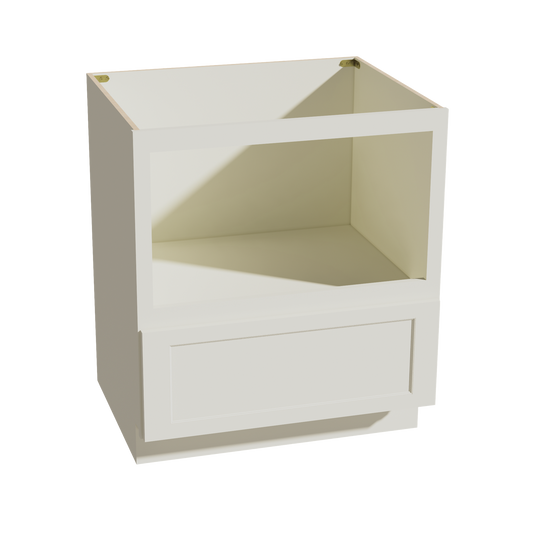 BMC30-SSAW  Base Cabinety Drawer Built-in Microwave - Shaker Style - Swan White   96"W x 1-1/4" x 1/4"D