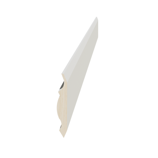 CM1-SSAW  Crown Molding - Shaker Style - Swan White   96"W x 2-5/8"H x 2-3/8"D