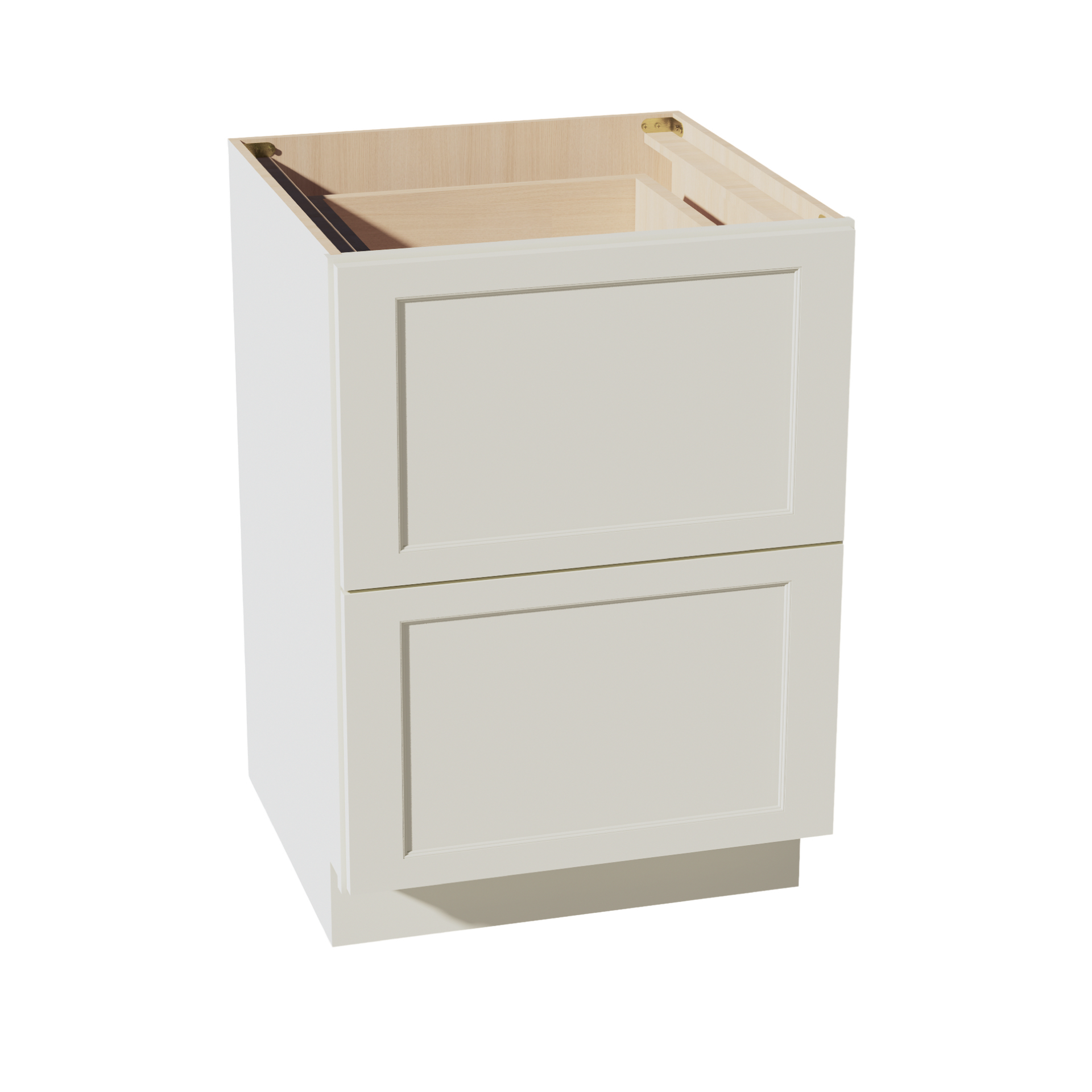 DB24-2-SSAW  Base Cabinet 3 Drawers - Shaker Style - Swan White   21"W x 34-1/2"H x 24"D