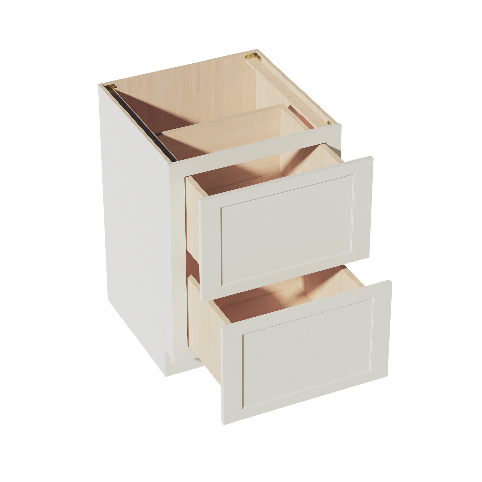 DB24-2-SSAW  Base Cabinet 3 Drawers - Shaker Style - Swan White   21"W x 34-1/2"H x 24"D