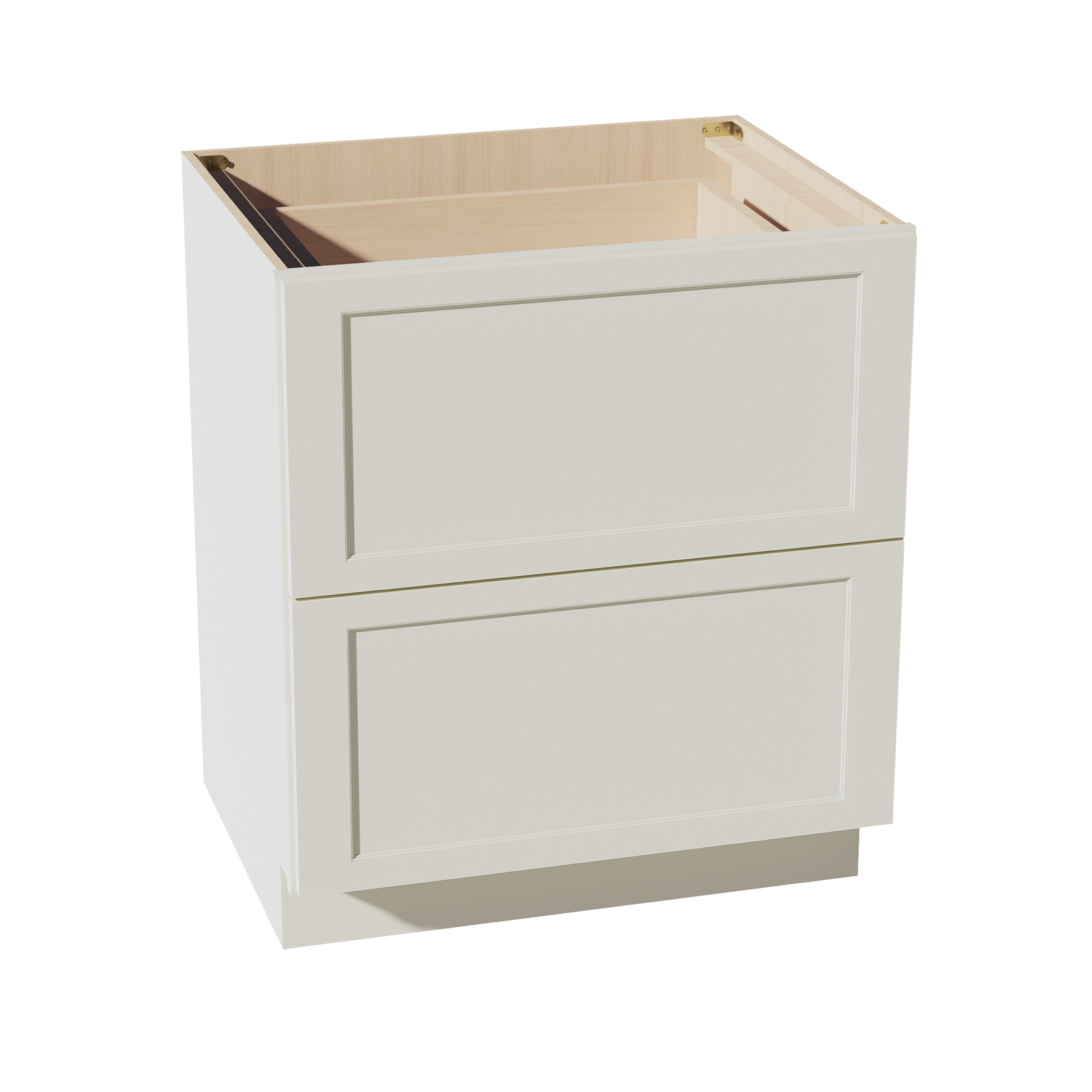 DB30-2-SSAW  Base Cabinet 3 Drawers - Shaker Style - Swan White   27"W x 34-1/2"H x 24"D