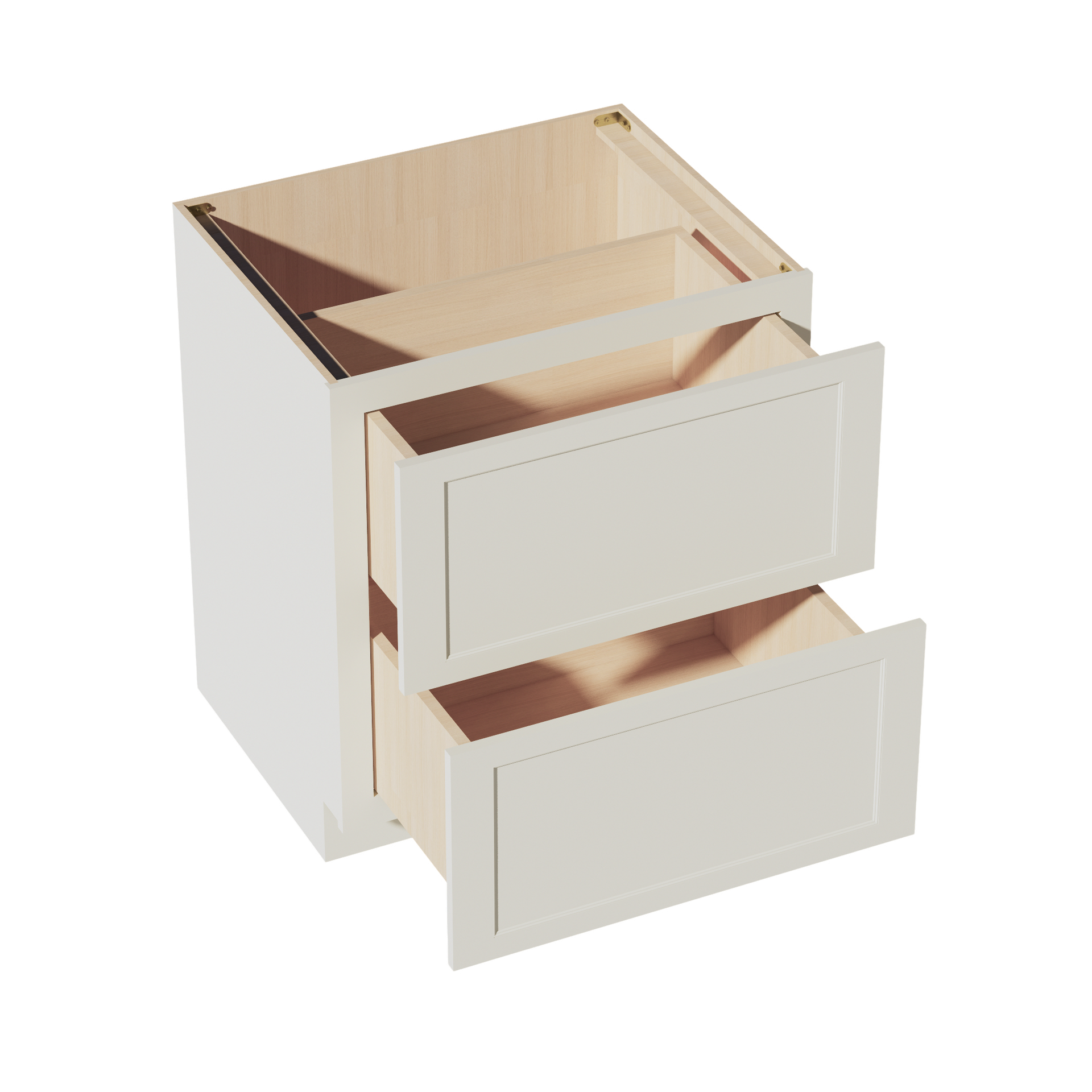 DB30-2-SSAW  Base Cabinet 3 Drawers - Shaker Style - Swan White   27"W x 34-1/2"H x 24"D