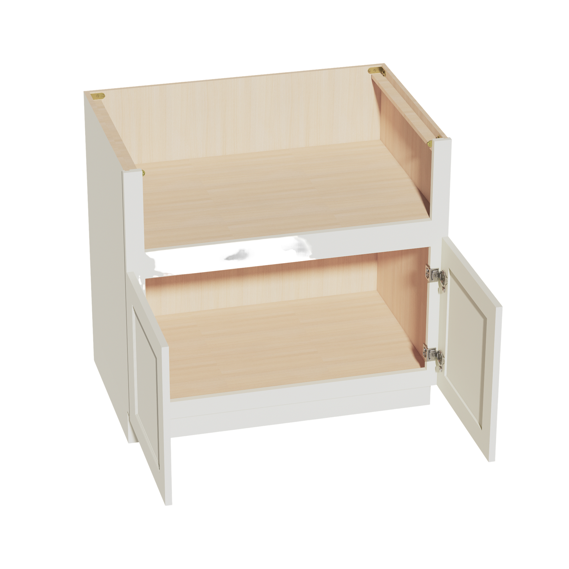 FS36-SSAW  Base Cabinet 2 Doors Farm House Sink Base  - Shaker Style - Swan White   48"W x 2"H x 12"D