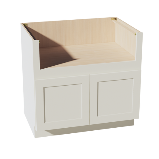 FS36-SSAW  Base Cabinet 2 Doors Farm House Sink Base  - Shaker Style - Swan White   48"W x 2"H x 12"D