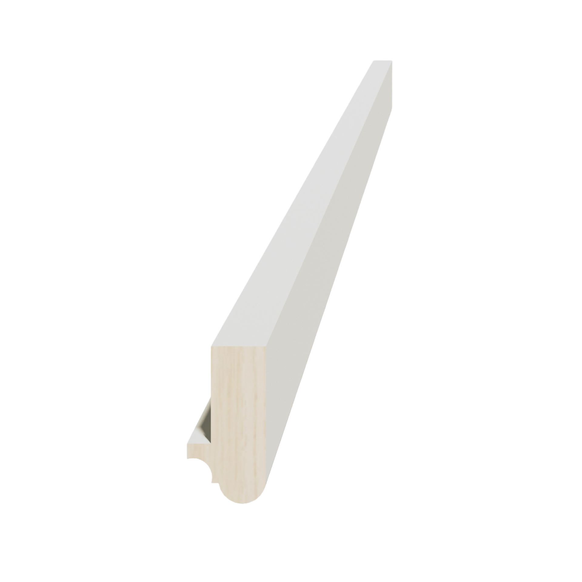 LRM-SSAW  Light Rail Molding - Shaker Style - Swan White   30"W x 7-1/2"H x 21"D