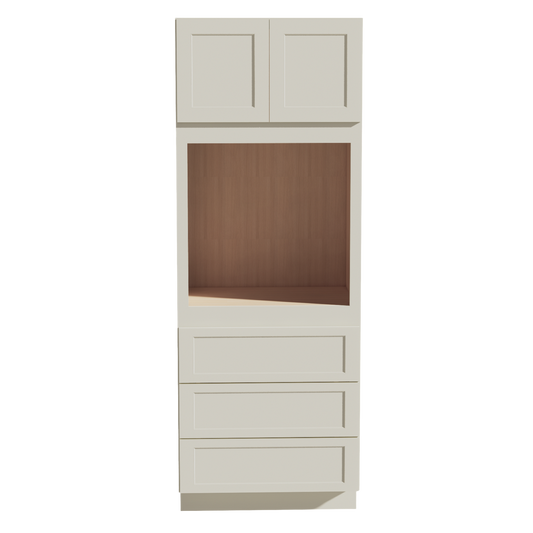 OC3390-SSAW  Tall Oven 2 Door & 3 Drawers Cabinet - Shaker Style - Swan White   33"W x 84"H x 24"D