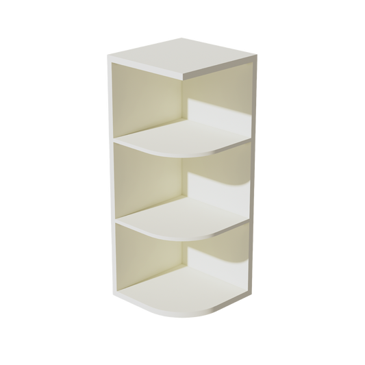 OE1230-SSAW  Wall End 4 Shelf Cabinet - Shaker Style - Swan White   96"W x 7/8"H x 7/8"D